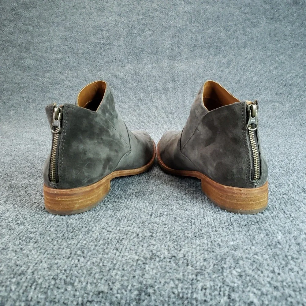 Kork-Ease Boots‎ Womens Size 8.5 Gray Suede Leather Ankle Booties Zipper